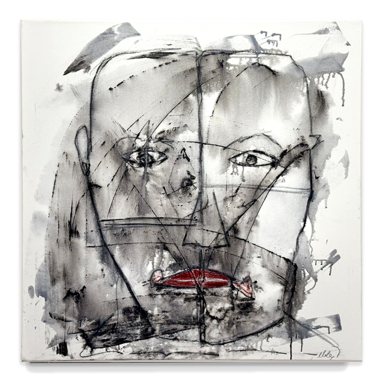 Bild der Leinwand "Rote Lippen" von Silke Eble