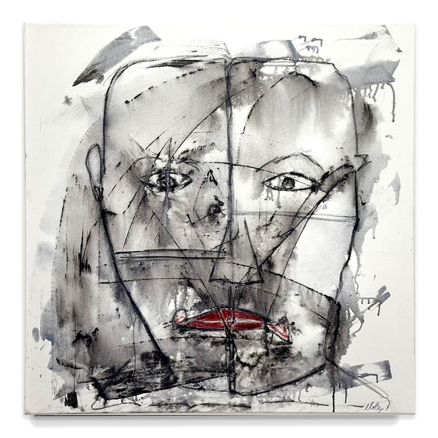 Bild der Leinwand "Rote Lippen" von Silke Eble